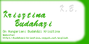 krisztina budahazi business card