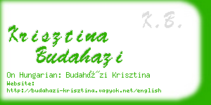 krisztina budahazi business card